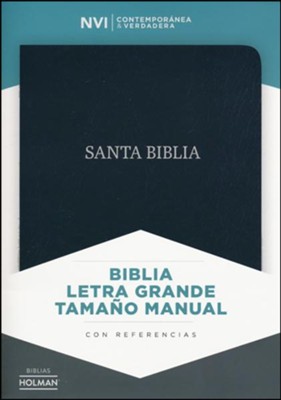 Biblia NVI Letra Gde. Tam. Manual, Piel Fab. Negra, Indice  (NVI Large Print Handy-Size Bible, Black Bon. Leather, Ind.)  - 