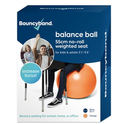55cm Balance Ball No-Roll Weighted Seat (Orange)   - 