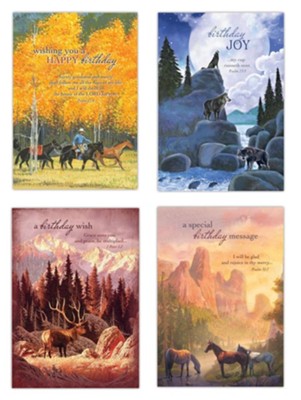 Majestic Mountains Birthday Cards, Box of 12  - 