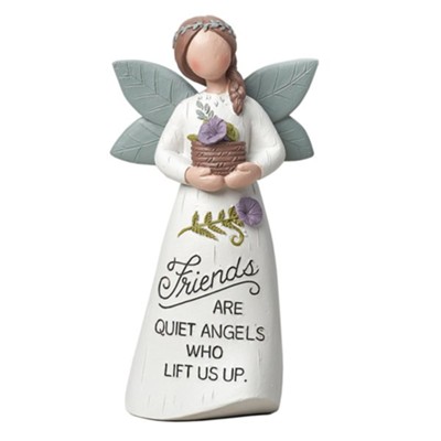 Angel With Flower Pot Figurine  -     By: Deb Strain
