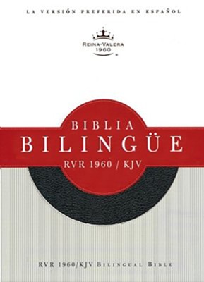 Biblia Bilingue RVR 1960-KJV, Piel Fab. Negro Ind.  (RVR 1960-KJV Bilingual Bible, Bon. Leather Black Ind.)  - 