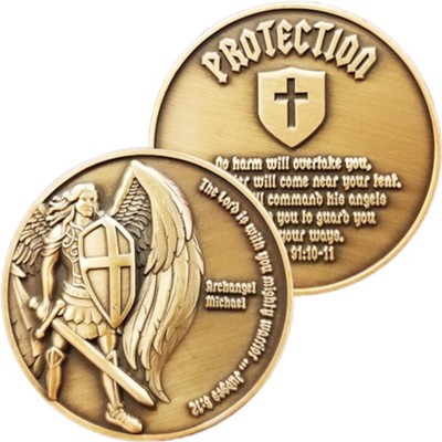 Archangel Saint Michael, Protection, Challenge Coin  - 