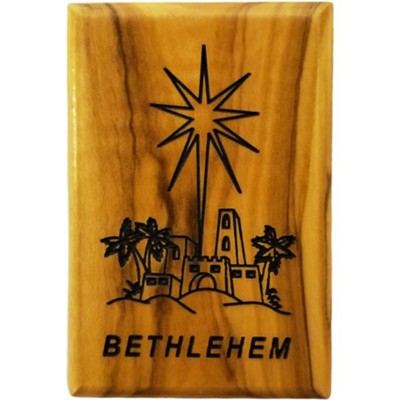 Bethlehem Star Olive Wood Magnet  - 
