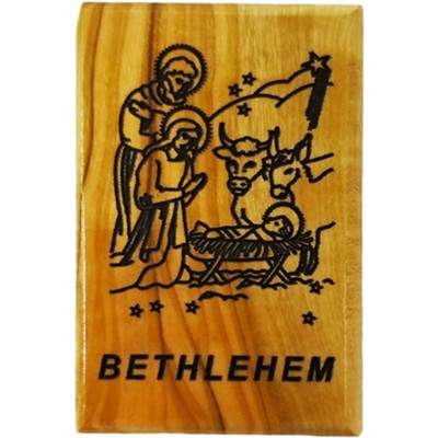 Bethlehem Manger Olive Wood Magnet  - 