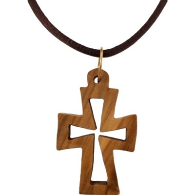 Cross Cut Out, Middle, Olive Wood Necklace - Christianbook.com