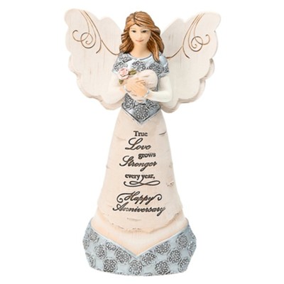 Anniversary Angel Holding Heart Figurine  - 