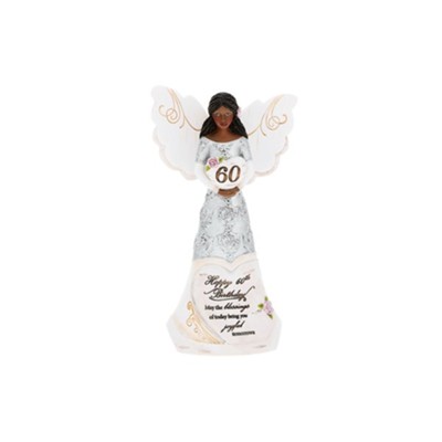 60th Birthday Angel Figurine Holding Heart  - 