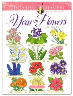 Creative Haven A Year In Flowers Coloring Book   -     By: Jessica Mazurkiewicz
