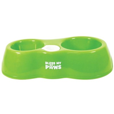 Bless My Paws All-in-One Pet Bowl, Green  - 