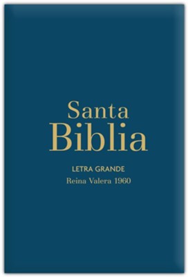 Biblia Reina Valera 1960 Letra Grande Tam. Manual, Azul Acero Con 