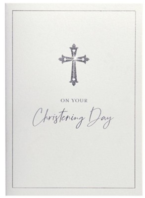 May God Bless You Today And Always Cross Christening Card  - 