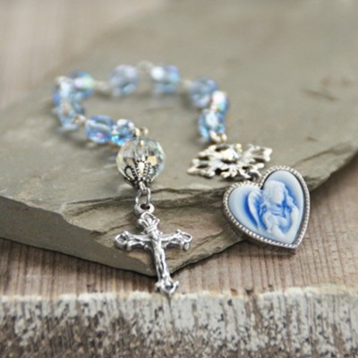 Blue Angel Cameo Catholic Chaplet  - 