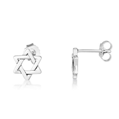 Small Star of David Silver Stud Earrings  -     By: Marina
