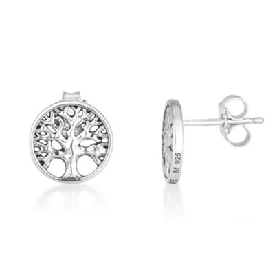 Tree of Life Silver Stud Earrings  -     By: Marina
