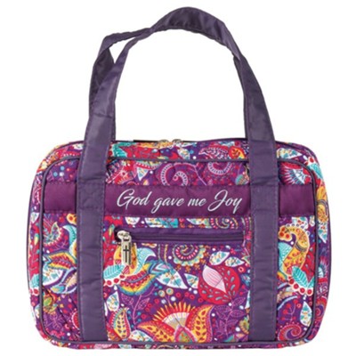 Scripture Tote Blue Paisley