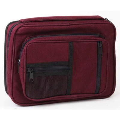 Canvas Organizer with Study Kit Bible Cover, Burgundy, Extra Large  - 
