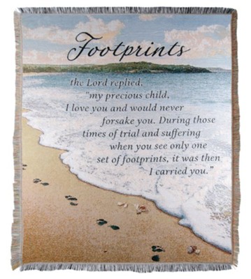 Footprints Woven Tapestry Throw - Christianbook.com