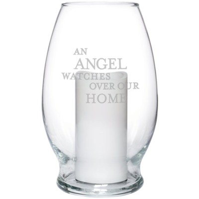 Angel Watches Glass LED Hurricane Candle  - 
