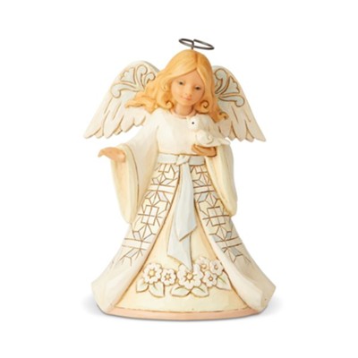 Pint-Size Woodland Angel Holding Bird Figurine: Jim Shore ...