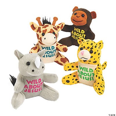 Wild About Jesus Safari Stuffed Animals, 12 Pieces  - 
