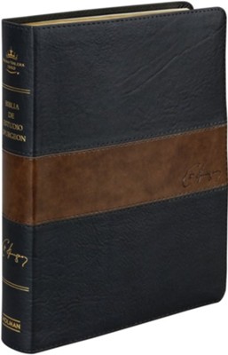 RVR 1960 Biblia de estudio Spurgeon, negro/marron simil piel (Spurgeon Study Bible, soft-leather look)  - 