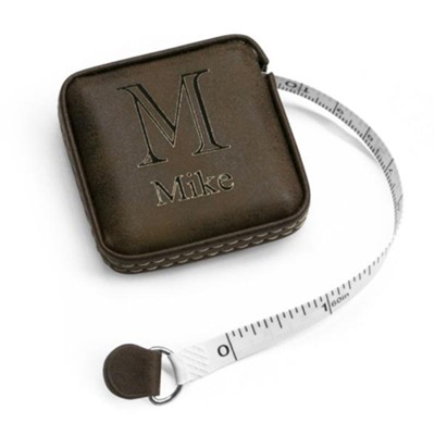 Personalized, Leather Tape Measure, Monogram, Brown   - 