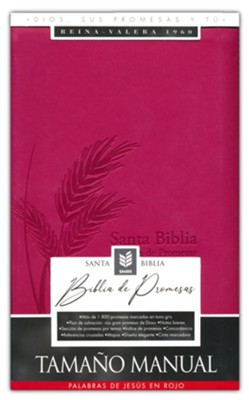 RVR60 Biblia de promesas - Tama&#241o manual- Edici&#243n fucsia imitaci&#243n piel con cierre  - 