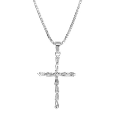 Mini Cubic Zirconia Cross Necklace - Christianbook.com