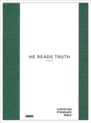 CSB He Reads Truth Bible, Green Cloth Over Board, Indexed  -     By: Raechel Myers, Amanda Bible Williams
