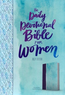 NKJV Daily Devotional Bible for Women, Purple/Blue LeatherTouch Imitation Leather  - 