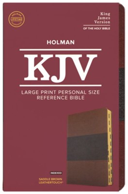 KJV Large Print Personal Size Reference Bible, Saddle Brown Leathertouch Imitation Leather, Indexed  - 