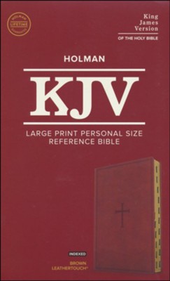KJV Large Print Personal Size Reference Bible, Brown Leathertouch Imitation Leather, Indexed  - 