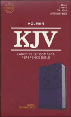 KJV Large Print Compact Reference Bible, Purple LeatherTouch Imitation Leather  - 