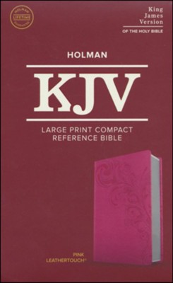 KJV Large Print Compact Reference Bible, Pink LeatherTouch Imitation Leather  - 