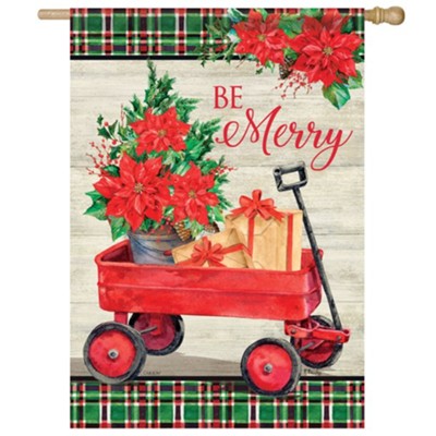 Be Merry, Christmas Wagon, Flag, Large  -     By: Paul Brent
