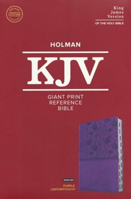 KJV Giant-Print Reference Bible--soft leather-look, purple (indexed)  - 