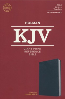 KJV Giant-Print Reference Bible--soft leather-look, charcoal  - 