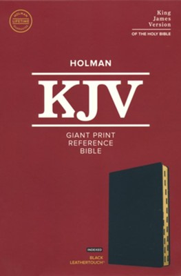 KJV Giant-Print Reference Bible--soft leather-look, black (indexed)  - 
