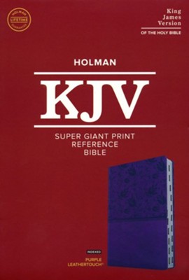 KJV Super Giant-Print Reference Bible--soft leather-look, purple (indexed)  - 