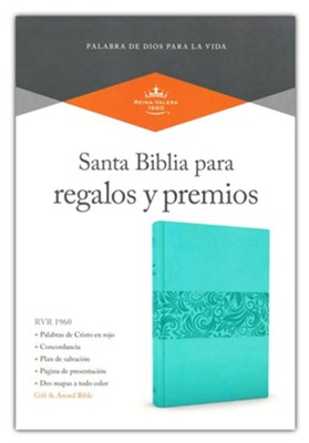 RVR 1960 Biblia para Regalos y Premios, turquesa simil piel (Gift & Award Bible, Turquoise LeatherTouch)   - 