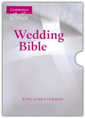 KJV Wedding Bible, French Morocco leather, white  - 