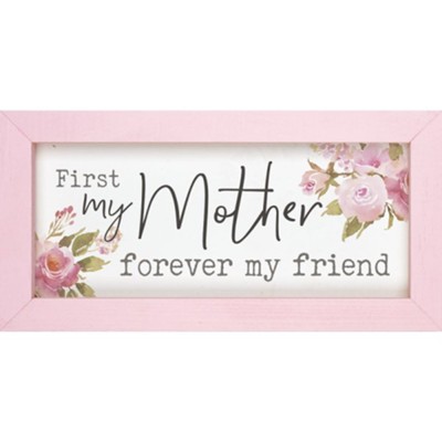 Always My Mother Forever My Friend Mum Heart Floral Plaque Sign Gift Decoration 
