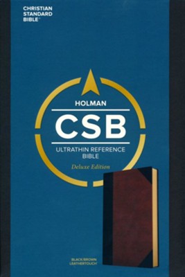 CSB Ultrathin Reference Bible, Deluxe Edition--soft leather-look, black/tan  - 