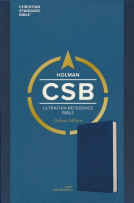 CSB Ultrathin Reference Bible, Deluxe Edition--soft leather-look, navy blue  - 
