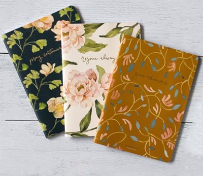 GraceLaced Lined Notebooks, Rejoice, Pray, Give, Set of 3  -     By: Ruth Chou Simons
