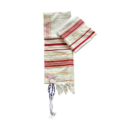 The Blood Of Yeshua The Messiah: Red Prayer Shawl and Bag  - 