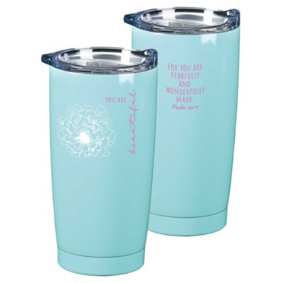 You Are Beautiful Stainless Steel Tumbler, Teal  - 