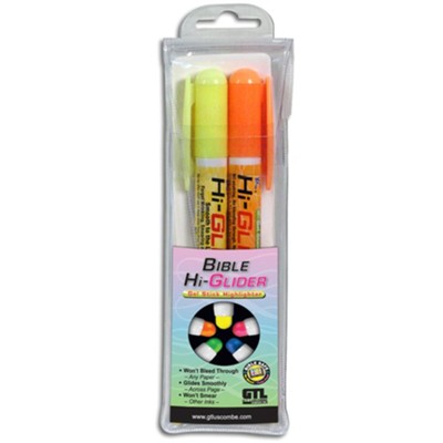 Bible Hi-Glider Gel Stick, Yellow/Orange, Pack of 2  - 
