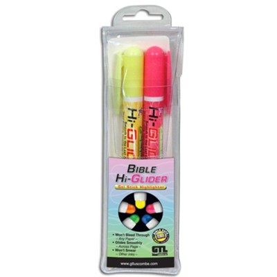 Bible Hi-Glider Gel Stick, Yellow/Pink, Pack of 2  - 