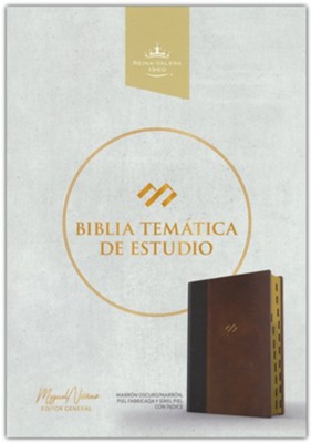 RVR 1960 Bible tematic de estudio, marron oscuro/marron con indice (Thematic Study Bible Brown Indexed)  - 